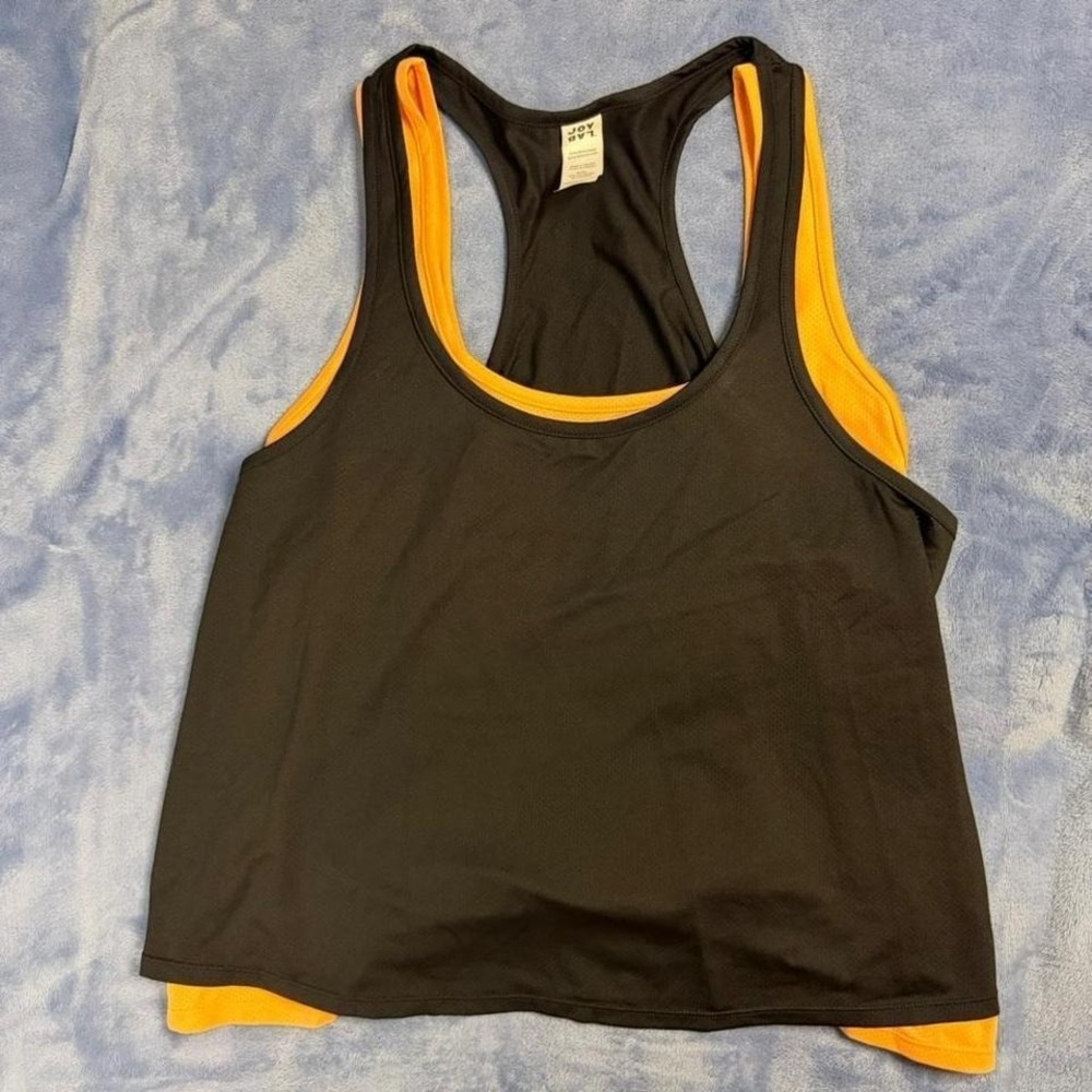 JoyLab black & yellow‎ tank top women Size XXL new